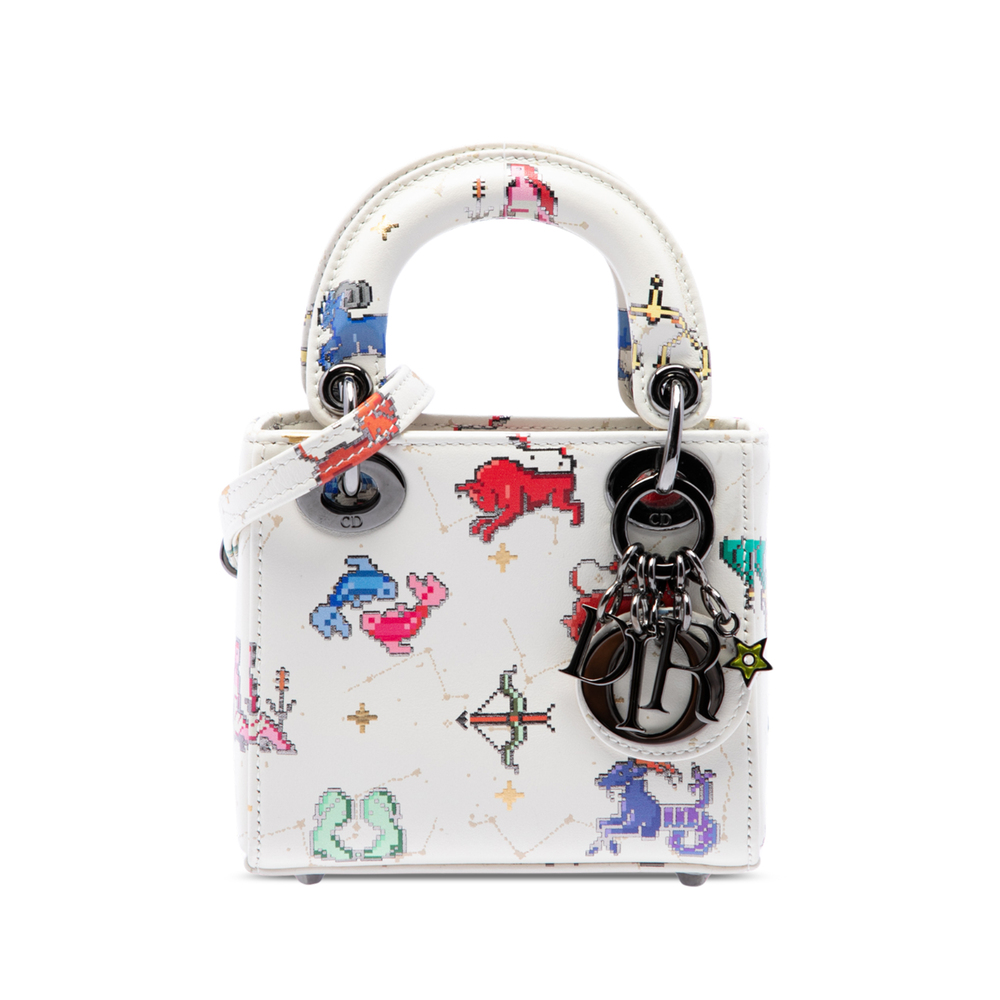 Pre-Loved Dior Micro Calfskin Pixel Zodiac Lady Dior
